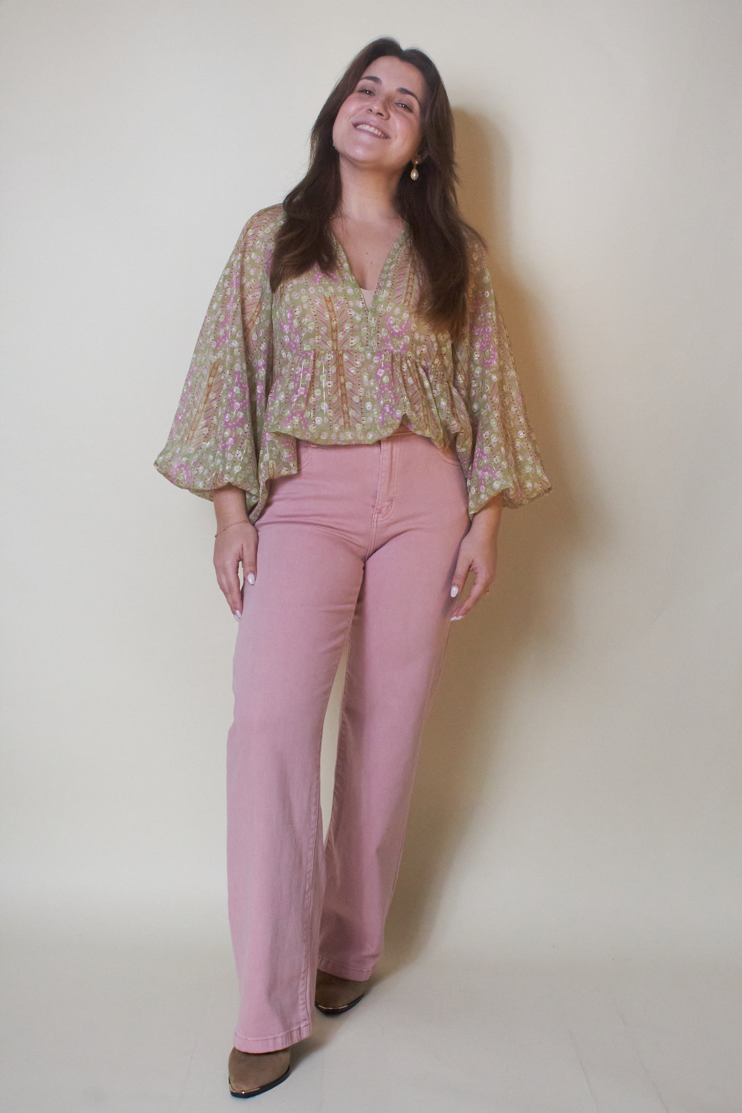 Calça Rosa Wide Leg