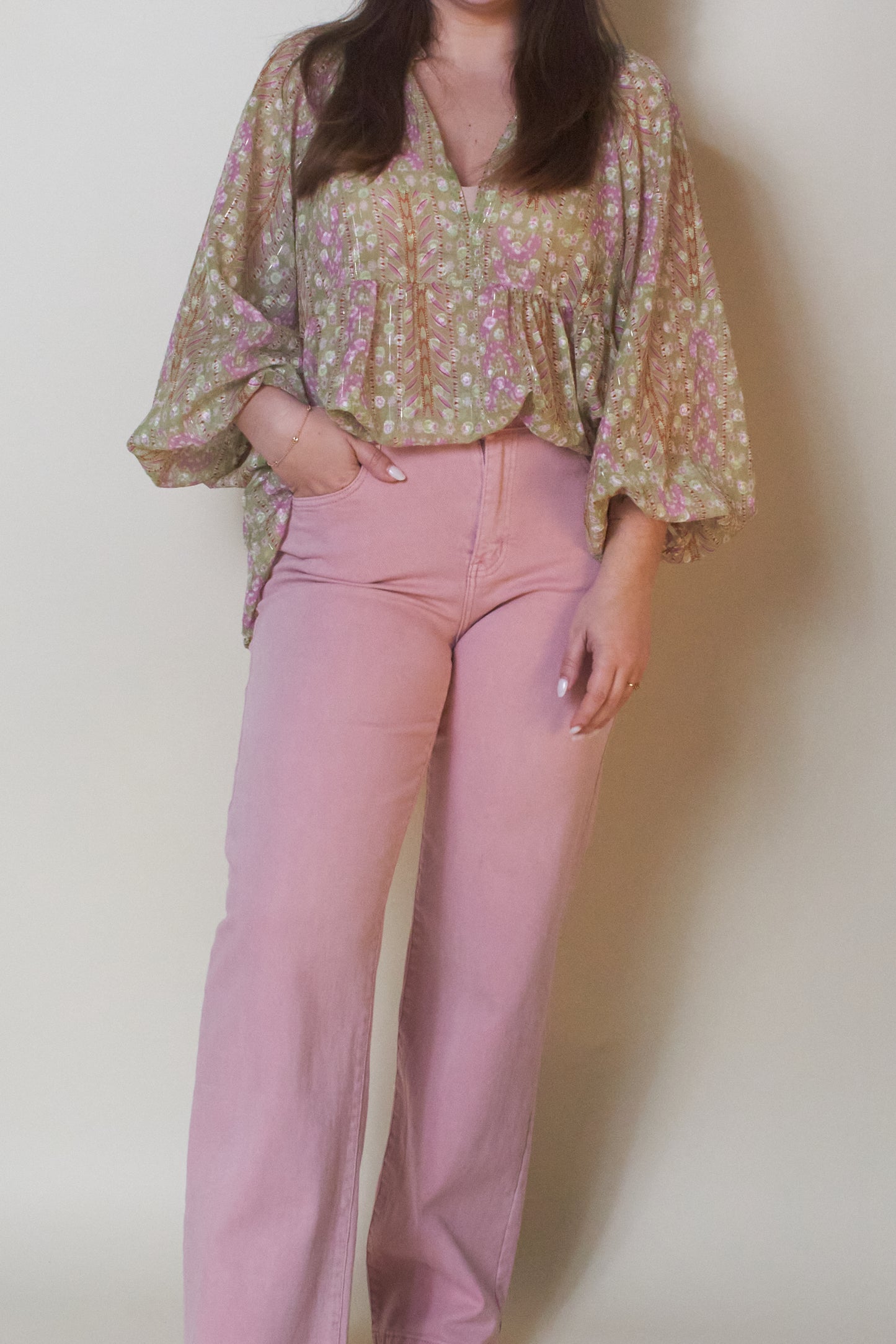 Calça Rosa Wide Leg