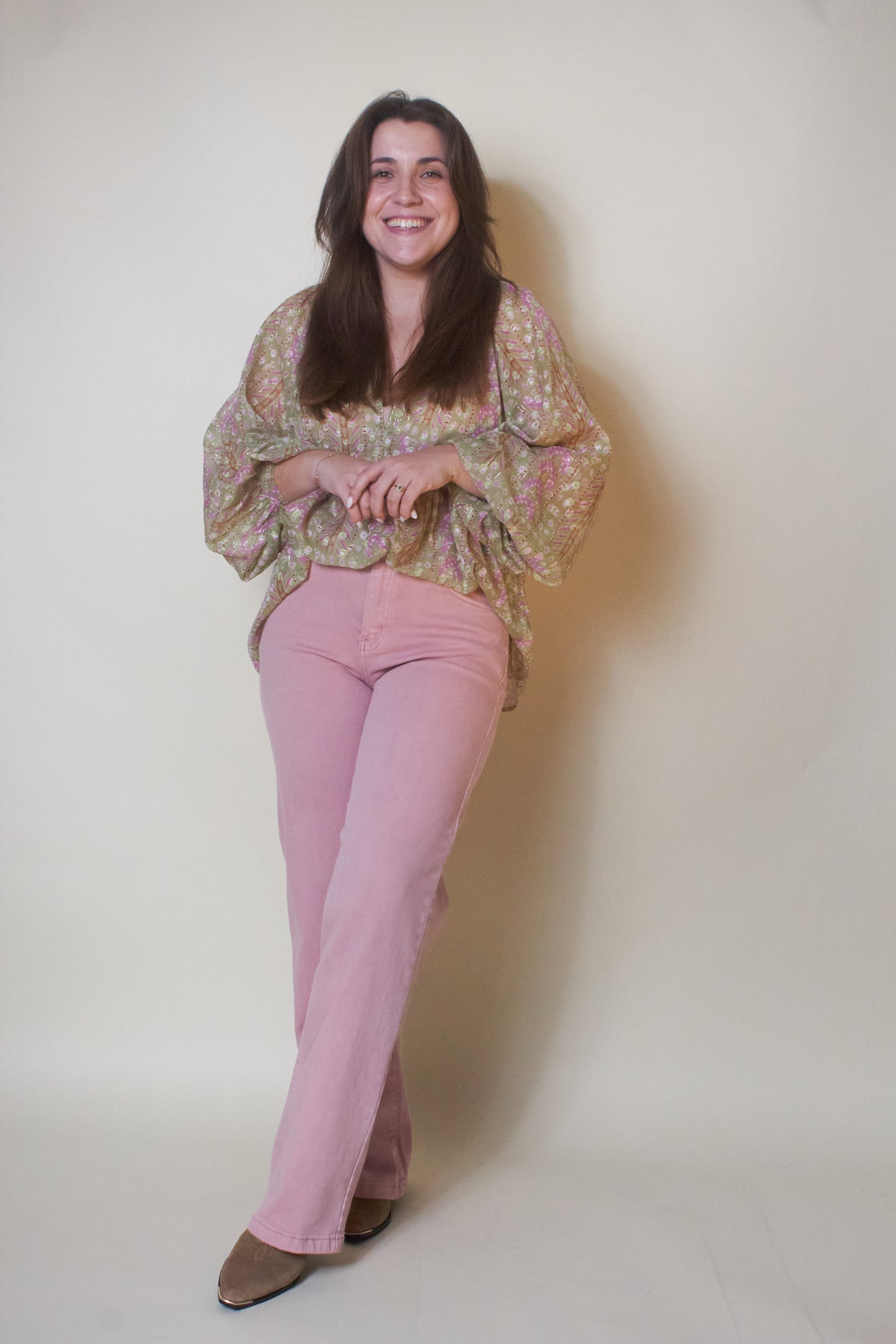 Calça Rosa Wide Leg