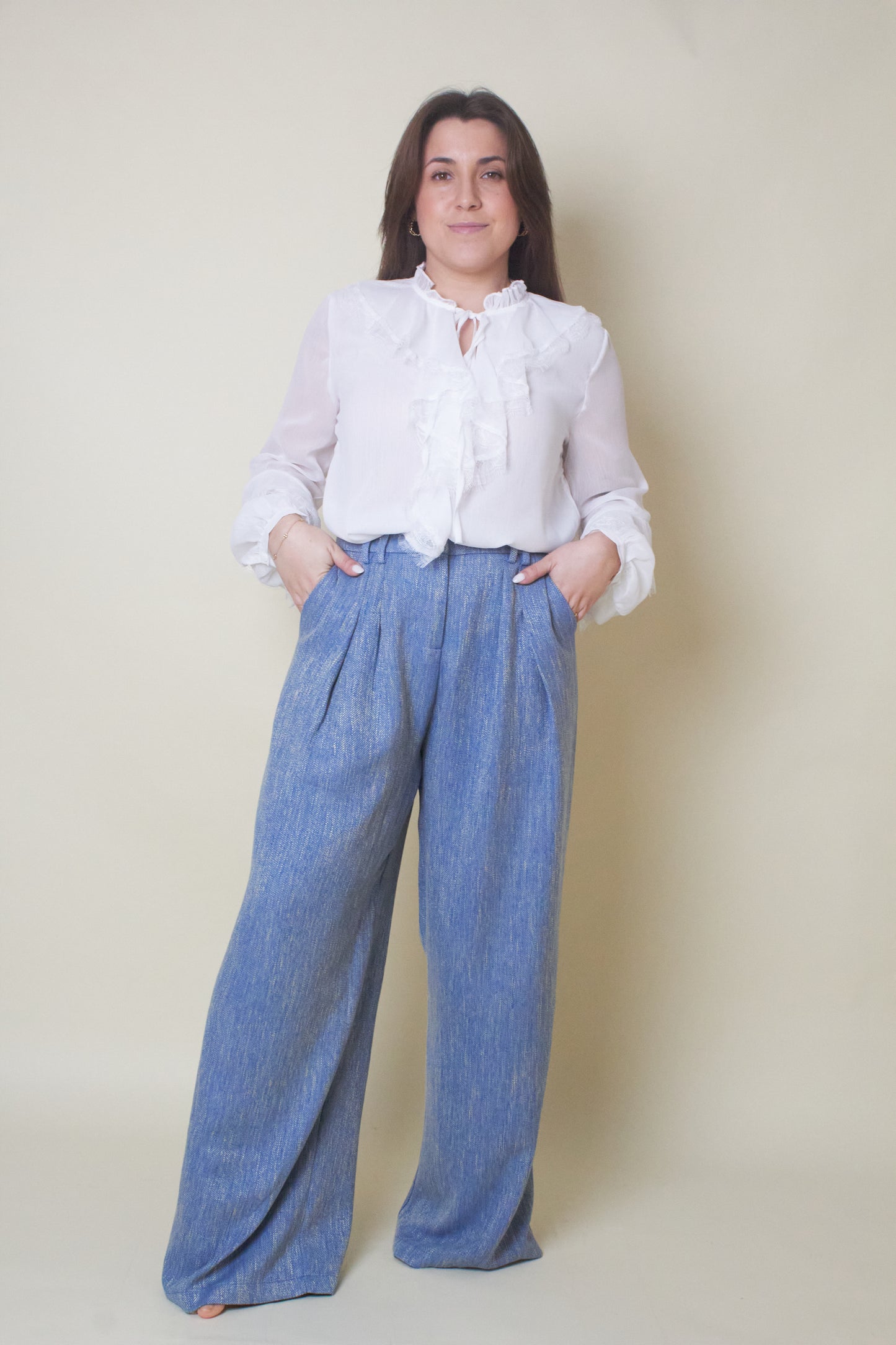 Calças Azuis Wide Leg