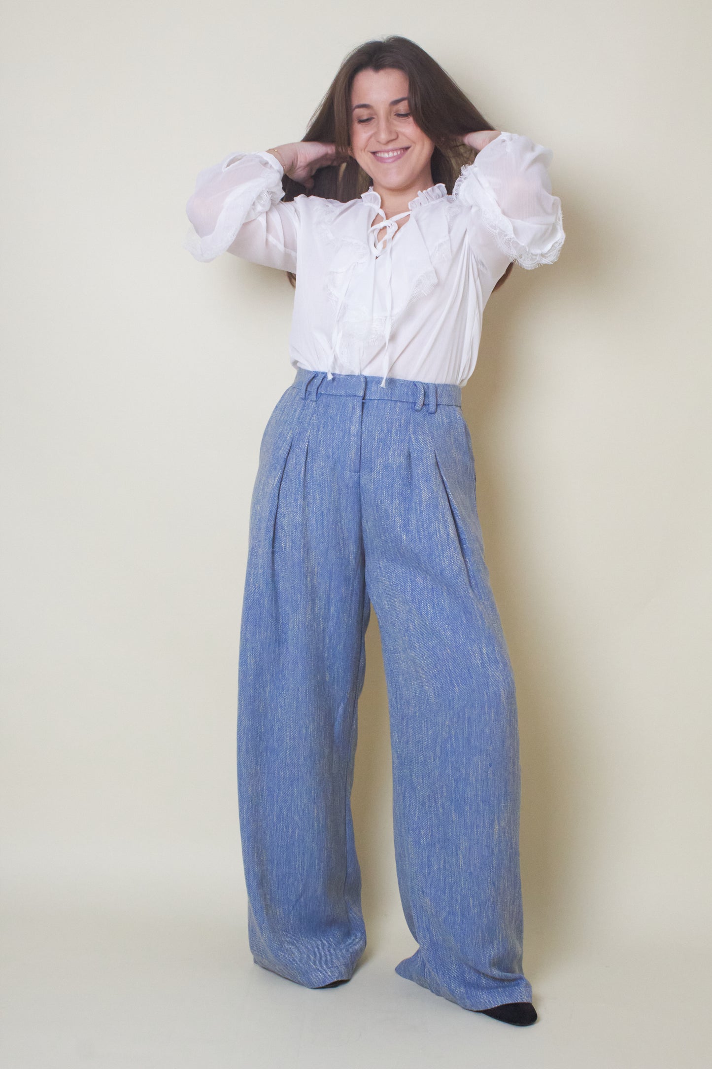 Calças Azuis Wide Leg