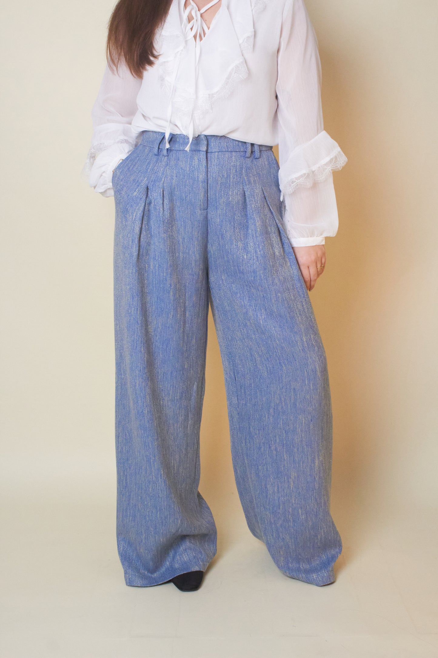 Calças Azuis Wide Leg
