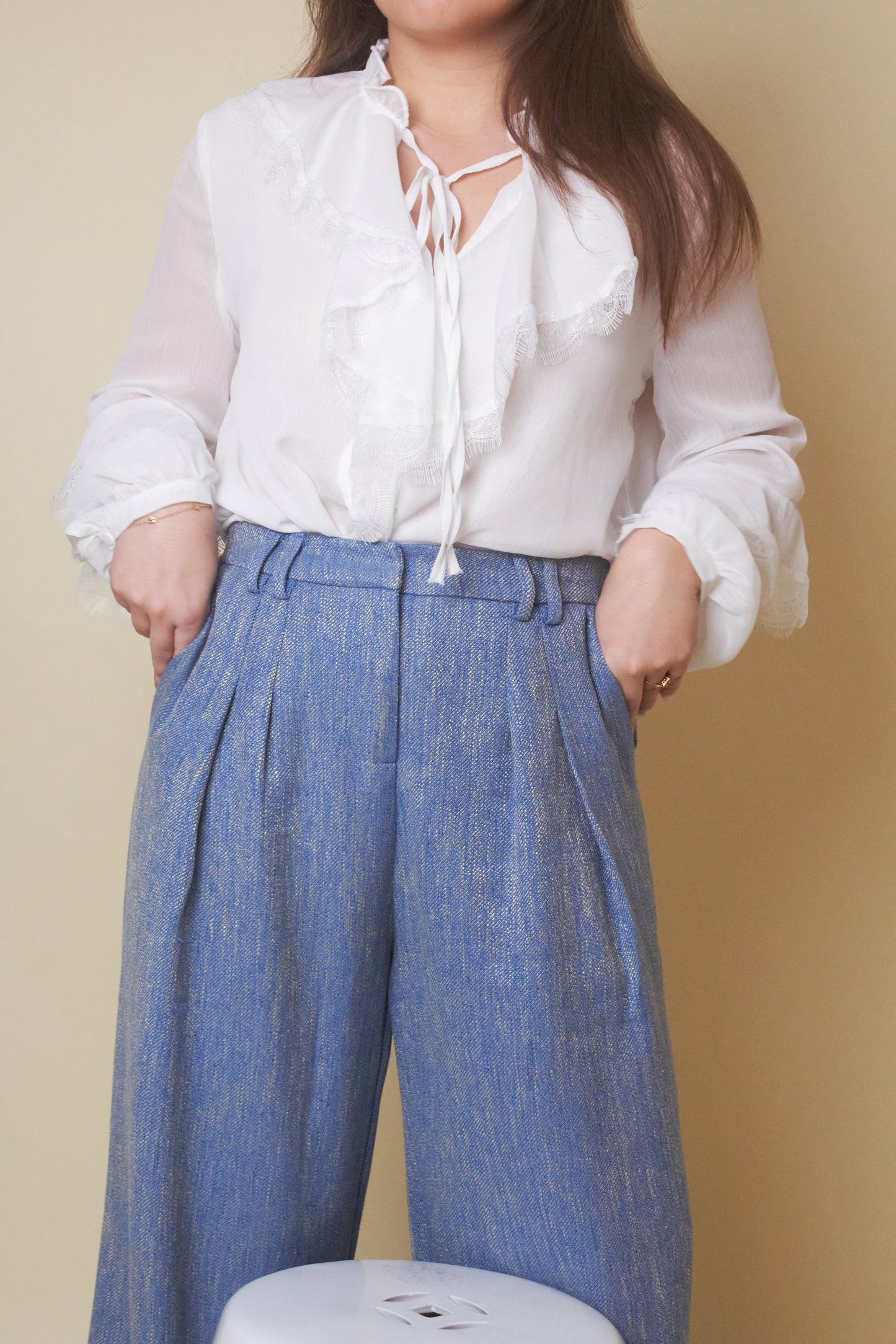 Calças Azuis Wide Leg