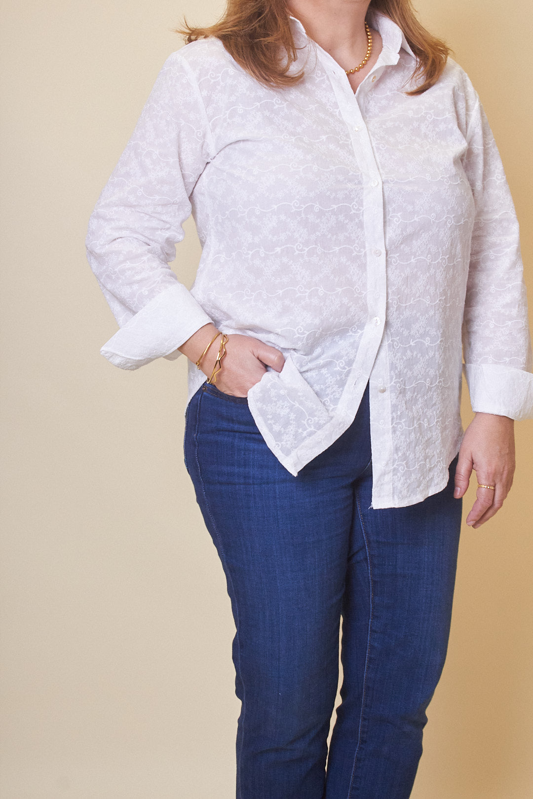 Camisa Branca Bordado Inglês