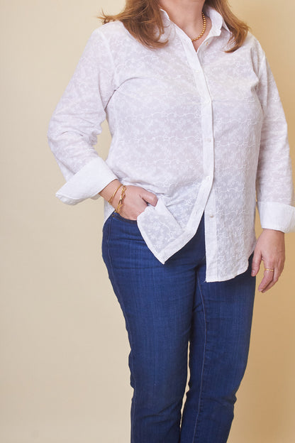 Camisa Branca Bordado Inglês